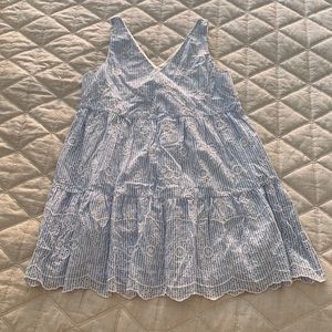 LOFT Striped Eyelet Sundress